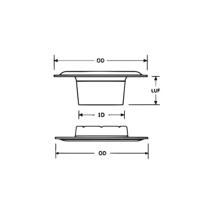 DOT® Sheet Metal Grommet and Neck Washer Size #2 Black Finish 50 pack 20-007N201611XG